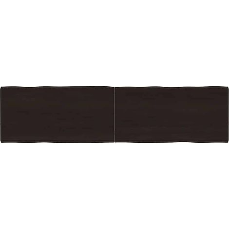 vidaXL Tablero mesa madera tratada borde vivo marrón 160x40x(2-4) cm (1/5)