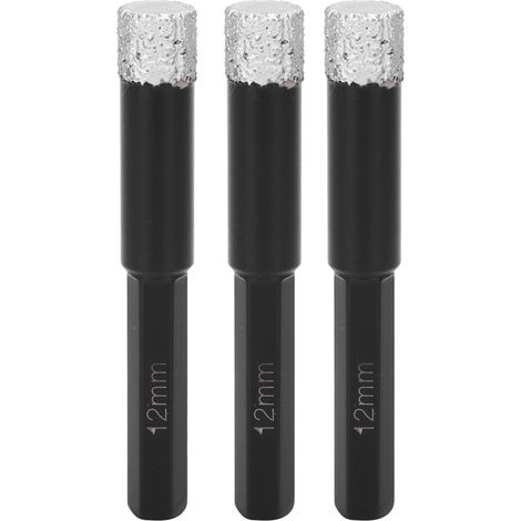Foret diamanté à manche hexagonal pour carrelage brasé à sec, scie cloche pour marbre et céramique, 12 mm