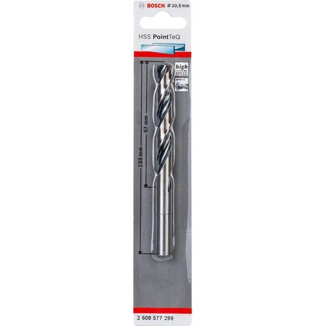 1x Forets hélicoïdaux HSS PointTeQ (pour métal, emmanchement réduit 10,5 x 87 x 133 mm, accessoires pour perceuse-visseuse) (1/5)