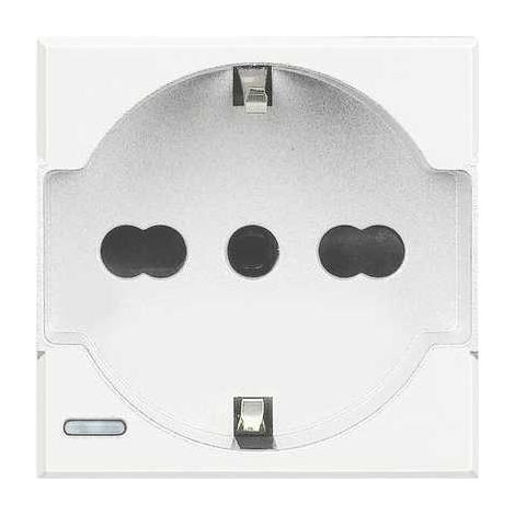 Bticino HD4140A16 Axolute-Serie - Italienisch / Deutsch Schuko-Buchse 2P + T 16A - weiß