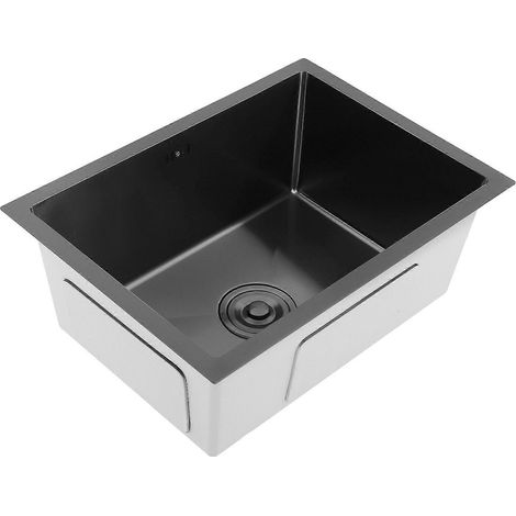 Évier de cuisine encastrable en acier inoxydable 304 grande capacité et design moderne 60 x 40 cm ou 55 x 45 cm noir. (1/5)