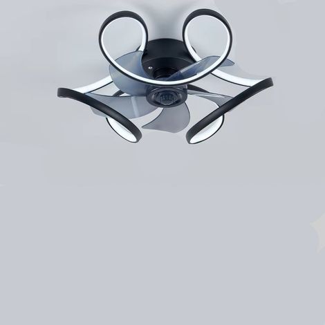 Plafonnier ventilateur LED intelligent – contrôle à distance – éclairage dimmable – 6 niveaux de vitesse,Noir (1/5)