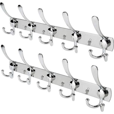 (Paquet de 2) Portemanteau / Chapeau en acier inoxydable Crochet à vêtements arrière en alliage d'aluminium fixé au mur pour salle de bain (1/5)