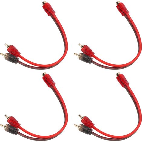 Câble Audio RCA Y Adaptateur 1 Femelle vers 2 Mâles 20cm, 4 Pièces, pour Appareils avec Prise Jack 3.5mm, Connectique Enceinte (1/5)