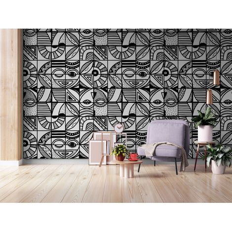 Papier Peint Art & Déco - Motifs Graphiques Tribaux - 150 x 250 cm (1/2)