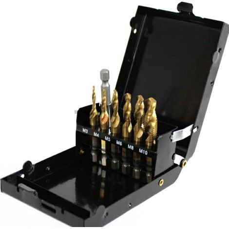 Juego de brocas roscadoras Silver 7 piezas M3-M10 – Set de brocas para roscar con alta precisión, ideales para trabajos en metales y aleaciones