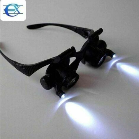 Stirnbandlupe, Vergrößerungsbrille mit LED-Licht, 10-fache, 15-fache, 20-fache und 25-fache Vergrößerung (1/5)