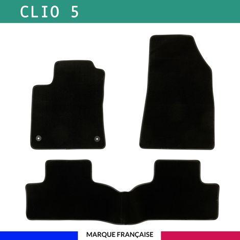 Tapis de voiture - Sur Mesure pour CLIO 5 (dès 2019) - 3 pièces - Tapis de sol antidérapant pour automobile (1/4)