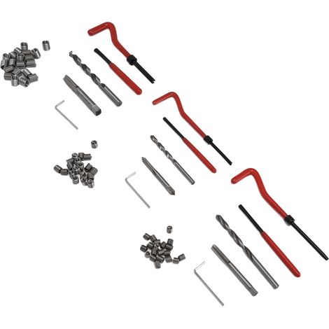 Kit de réparation de filetage 75 pièces, outil de taraudage, clé à molette, foret hélicoïdal, jeu M5x0.8 M6x1.0 M8x1.25 (1/5)
