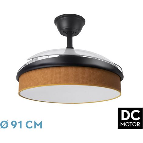 Ventilador Dc Moda 72w Negro/naranja 91d 3aspas 7200lm 3000-4000-6000k Remoto+ Memoria+ Temporizador (1/3)