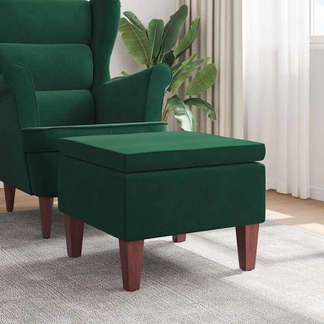 Tabouret avec pieds Tabouret de bar Chaise de bar - en bois Vert foncé Velours BV835156 - BonneVie (1/4)