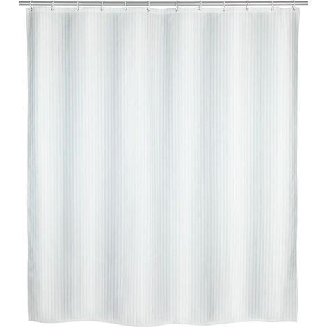 Rideau de douche anti moisissure Palais, Waterproof, Lavable en machine, Anneaux rideau de douche inclus, Polyester, 180x200 cm, Blanc (1/5)