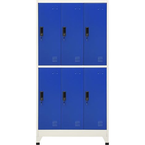 Armadietto con Serratura Grigio e Blu 90x45x180 cm in Acciaio DAS361397 (1/5)