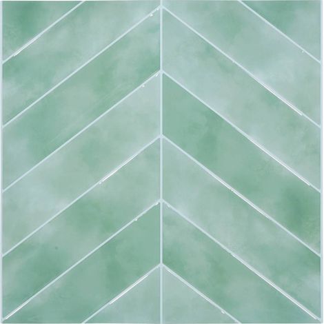 2 adesivi murali caro chevron 30x30cm verde chiaro - Atmosphera créateur d'intérieur (1/2)