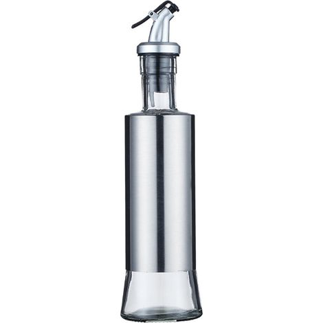 Bouteille À Huile - Verre Trempé Et Acier Inoxydable - Doseur À Huile Et Vinaigre Pour Cuisine - 500 ml - 1 Pièce (1/3)