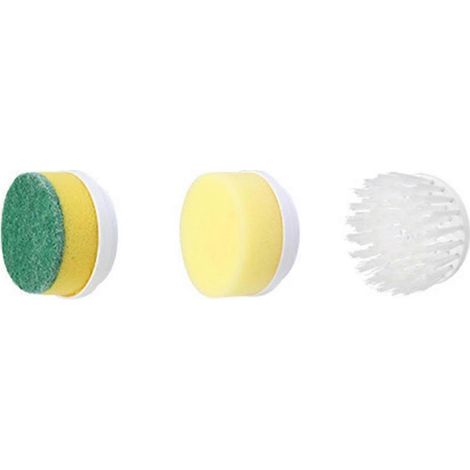 Brosse de nettoyage électrique sans fil avec 3 têtes de brosse, brosse de nettoyage manuelle pour voiture et vitres (1/4)