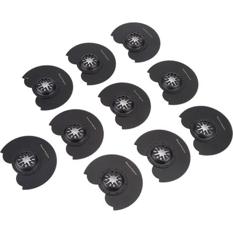 Ensemble de 10 outils de ponçage multifonctionnels semi-circulaires en acier à haute teneur en carbone et haute dureté pour le travail du bois, 91 mm (1/5)