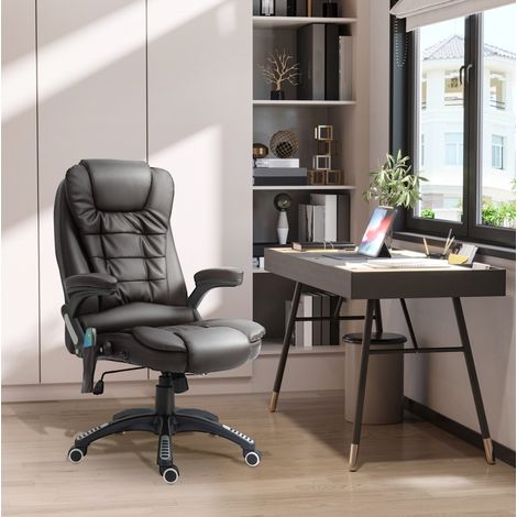 Massierender Bürostuhl 62 x 68 x 121 cm Kunstleder Braun mit Heizung – MEUBLIV (1/5)