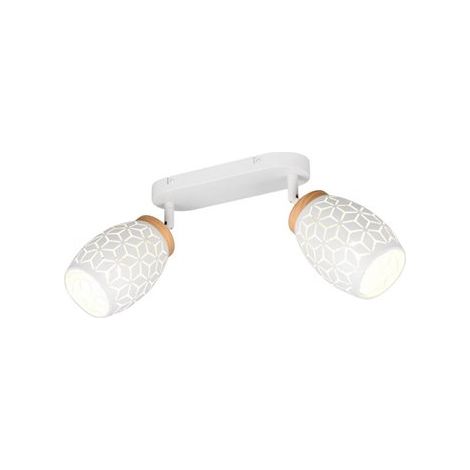 Trio Lighting Regleta de 2 Focos de Techo BIDAR Bombillas excl. 2x E14 max. 10W IP20 Blanco (1/4)