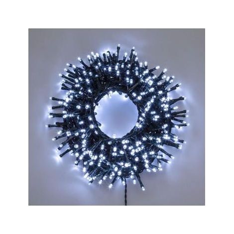 Lotti Importex 34815 Catena Luci Natale 1000 Mini LED Bianco Freddo 8 Giochi Luce Timer Memory Controller Cavo Verde 20.5 m colore Verde (1/4)