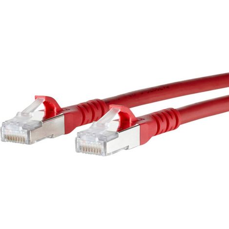 Metz Connect 1308451066-E RJ45 Câble réseau, câble patch CAT 6a S/FTP 1.00 m rouge avec cliquet d'en (1/2)