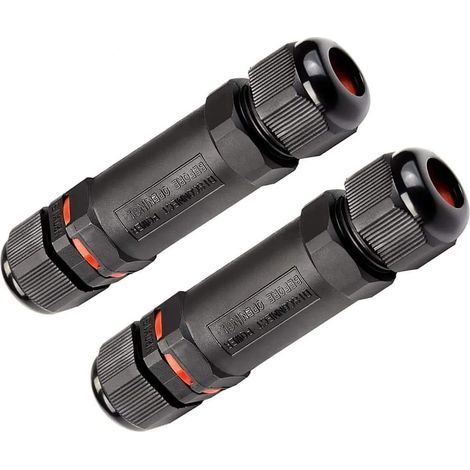 Wasserdichte Anschlussdose, 2er-Pack IP68 Elektrogehäuse - Anschlussdose Ø 1 mm-13 mm - Einfache Installation (Schwarz, PVC) (1/5)