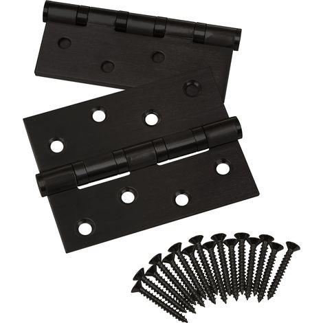 SOTECH Türscharnier Edelstahl Schwarz SS304 101x76x2.5 mm (1 Paar) (1/5)