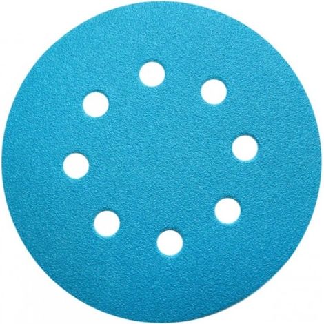 Lot de 50 disques abrasifs DEERFOS SA331 125 mm 8 trous grain 40, fixation auto-agrippante (avec Velcro) (1/5)