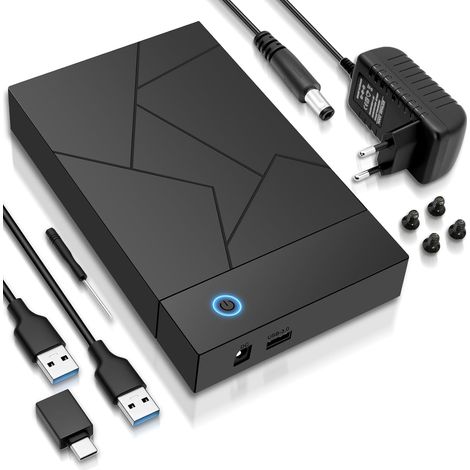 USB 3.0 Festplatten-Dockingstation für 2,5- und 3,5-Zoll-HDDs/SSDs, externes 3,5-Zoll-Festplattengehäuse mit UASP, HDD-Dockingstation, SATA-USB-Adapter, Festplattengehäuse für Windows (1/5)