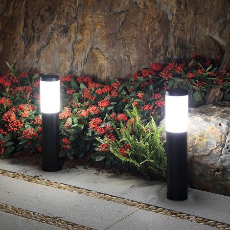 Luces solares para iluminación de paisajes, jardines, camping y césped. Luces solares para jardín de uso exterior (carcasa negra, luz blanca). (1/5)
