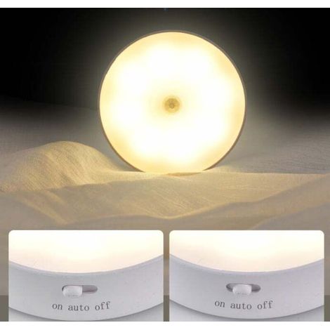 Wiederaufladbares Nachtlicht-Set (2er-Pack) mit Bewegungsmelder, automatische Wandbeleuchtung, LED-Nachtlicht für Kinderzimmer, Wohnzimmer, Garage, Badezimmer und Flur, warmweiß