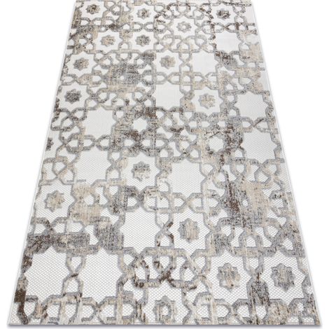 Teppich Strukturell SOLE D3882 Ornament flach gewebt beige / grau beige 120x170 cm