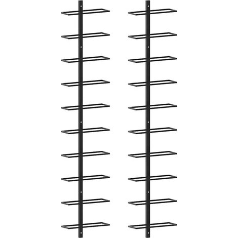 Maison Exclusive - Wand-Weinregale für 20 Flaschen 2 Stk. Schwarz