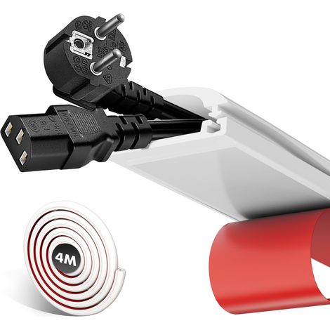 4m Blanc Goulotte Passe Cable, Cache Câble TV Mural pour 2-3 Câbles (1/5)