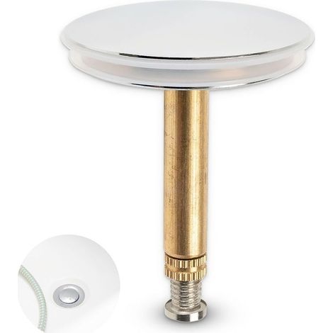 Bouchon de baignoire universel réglable en hauteur 43 mm avec double joint en laiton chromé (1/4)