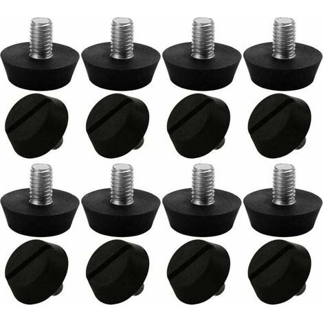 16 piedini regolabili per mobili, cuscinetti protettivi per tavoli e sedie, M6 x 10 x 20 mm (1/4)