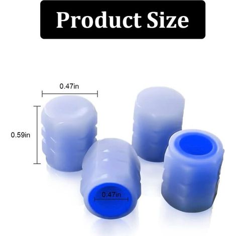 12 Pièces Lumineux Valve Pneu Voiture avec Lumineux Couverture, Bouchons Valve de Pneu de Voiture Fluorescents Universels, Bouchons de Valve Voiture Lumineux, pour Camion(Bleu)