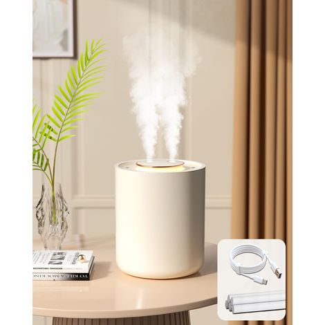 Humidificateur d'air pour chambre de bébé avec veilleuse, 1500 ml et 1800 mAh, humidificateurs rechargeables pour plantes, arrêt automatique 9H, 3 modes de brume, super silencieux