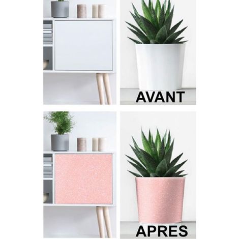 Rouleau d'adhésif décoratif pailleté rose 45 x 150 cm (1/2)