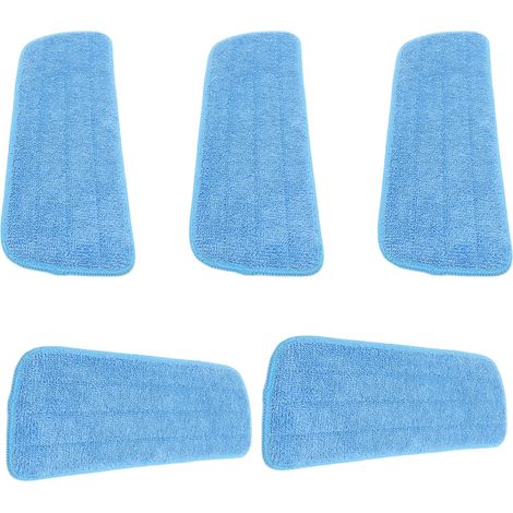 Lot de 5 lingettes de nettoyage plates en microfibre pour balai à franges 14 x 41 cm à fixation auto-agrippante universelle (1/5)