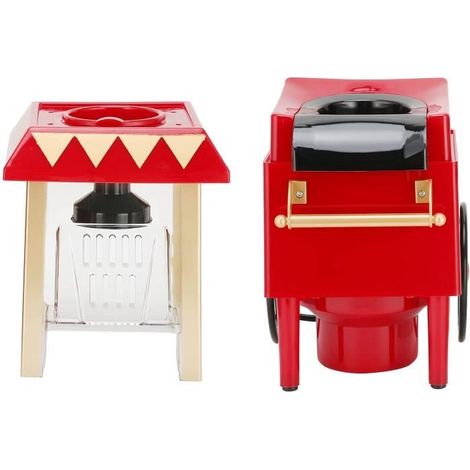 Machine à pop-corn - - 1200W - sans gras - rouge
