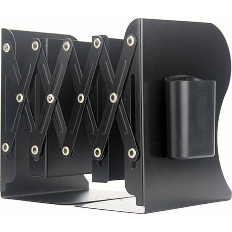 Serre-livres réglables, étagère de rangement avec porte-stylo pour la maison, le bureau, l'école et la bibliothèque (noir) (1/5)