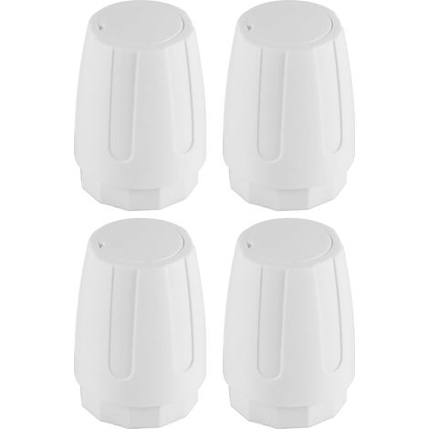 Lot de 4 bouchons de valve de radiateur pour collecteur de chauffage par le sol, interrupteur à volant, vanne de contrôle automatique de la température, poignée en plastique blanc (1/5)