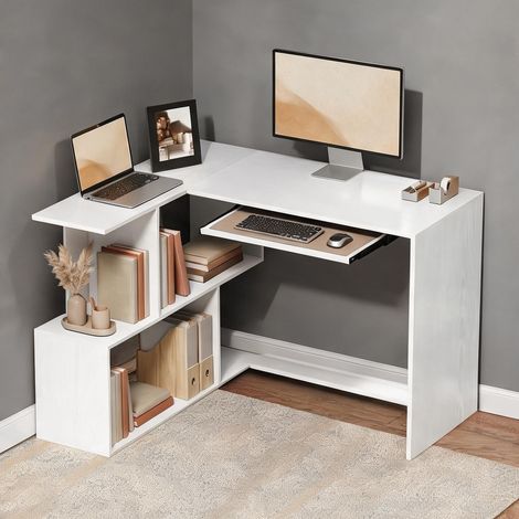 Bureau coloris blanc en panneau de particules 120 x 100 x 76 cm (1/5)