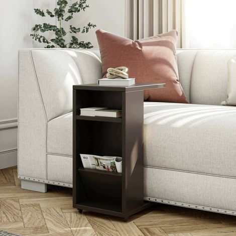 Dmora - Wohnzimmertisch Belel, Niedriger Wohnzimmertisch, Kaffeeregal, Couchtisch für Sofa, 30x40h63 cm, Anthrazit, mit verstärkter Verpackung (1/5)