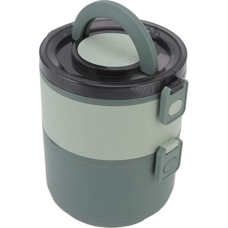 Doppelwandige, doppelwandige, isolierte Lunchbox aus Edelstahl 304, bohnengrüne, tragbare Lunchbox für Frauen, Studentinnen, Angestellte, Thermoskanne für Speisen. (1/5)