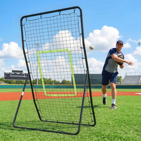 Filet de rebond portable pour baseball 90 x 80 x 140 cm noir (1/5)