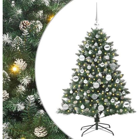 Sapin de Noël artificiel vert, 120 cm, en PVC, plastique et acier. (1/5)
