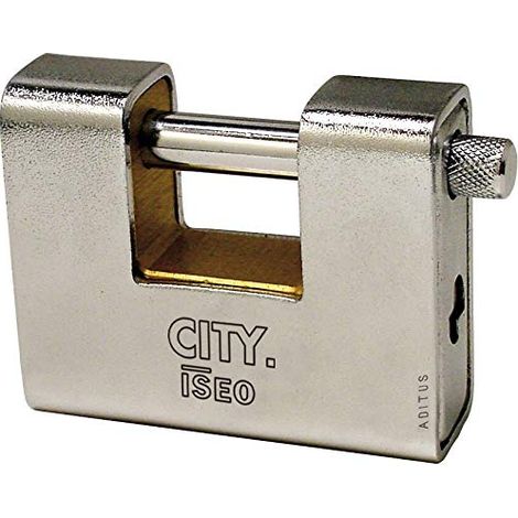 Lucchetto Antiscasso Corazzato Aditus Iseo Ottone Acciaio Sabbiato 8235086