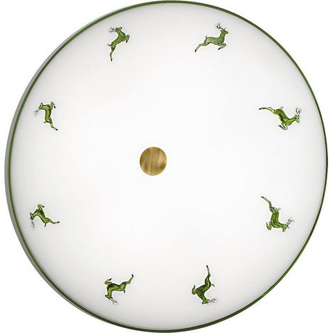 Kolarz NONNA - Plafonnier affleurant à motifs en verre de style cottage, laiton antique, 4x E27 (1/3)